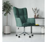 QJBSAVVA Fauteuil de relaxation en velours vert foncé - Moderne - Avec vérin à gaz - Réglable en hauteur - Confortable - Pour salon, chambre à coucher et balcon