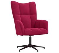 QJBSAVVA Fauteuil de relaxation rembourré en velours rouge bordeaux moderne avec design matelassé - Fauteuil de salon pivotant à 360 degrés avec accoudoirs et cadre en acier - Fauteuil de cocktail