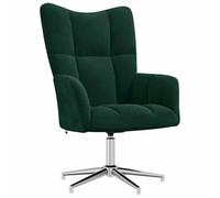 QJBSAVVA Fauteuil de relaxation rembourré en velours vert foncé pivotant à 360° - Fauteuil cocktail moderne avec design matelassé et structure en acier - Fauteuil TV confortable pour salon et bureau