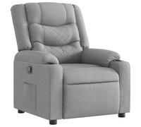 QJBSAVVA Fauteuil Inclinable Manuel de Relaxation en Tissu Gris Clair, Fauteuil de Salon avec Repose-Pieds et Dossier Réglables, Chaise de Cinéma avec 2 Porte-Gobelets et Poche Latérale