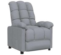 QJBSAVVA Fauteuil Inclinable Manuel en Tissu Gris Clair, Fauteuil de Relaxation avec Repose-Pieds et Dossier Réglables 3 Positions, Chaise de Salon, 74 x 99-144 x 84-102 cm