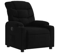 QJBSAVVA Fauteuil Inclinable Manuel en Tissu Noir, Fauteuil de Relaxation de Salon avec 2 Porte-Gobelets et Poche Latérale, Chaise Inclinable pour Home Cinéma et Repos