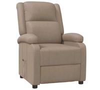 QJBSAVVA Fauteuil Inclinable Manuel Similicuir Cappuccino, Fauteuil de Relaxation pour Salon avec Repose-Pied et Dossier Réglables, Structure Stable Métal Bois, 70 x 93 x 98 cm