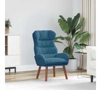 QJBSAVVA Fauteuil moderne en velours bleu avec cadre en bois, fauteuil relaxant confortable pour salon et chambre à coucher, design peu encombrant avec housse amovible