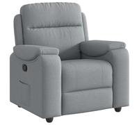 QJBSAVVA Fauteuil relax avec fonction allongée, fauteuil télévision manuel avec dossier réglable et repose-pieds, fauteuil rembourré confortable en tissu pour salon, fauteuil TV, gris clair