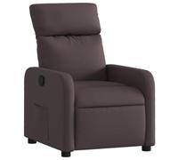 QJBSAVVA Fauteuil relax avec fonction allongée, réglable jusqu'à 135°, fauteuil télévision manuel avec repose-pieds et poche latérale, fauteuil rembourré, fauteuil de repos pour salon, tissu marron