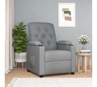 QJBSAVVA Fauteuil relax en tissu gris clair 3 positions - Fonction couchage - 73 x 94 x 99 cm - Fauteuil lounge confortable avec accoudoirs - Pour salon, chambre à coucher, balcon