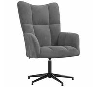 QJBSAVVA Fauteuil relax en velours gris foncé - Fauteuil rembourré pivotant à 360 degrés avec design matelassé - Fauteuil de salon moderne avec structure en acier et rembourrage pour salon et bureau