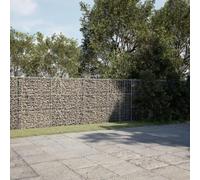 QJBSAVVA Gabion avec couvercle - 900 x 50 x 150 cm - En fer galvanisé - Argenté - Grille métallique - Panier à gabion - Brise-vue - Pour jardin, cour, extérieur