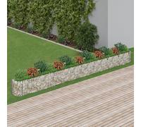 QJBSAVVA Gabion Jardinière surélevée en fer galvanisé 610 x 50 x 50 cm Jardinière robuste pour jardin, terrasse et balcon avec treillis stable