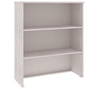 QJBSAVVA HAMAR Plateau haut blanc 85 x 35 x 100 cm - Bois massif de pin avec 2 étagères - Étagère robuste pour buffets et commodes de style maison de campagne