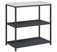QJBSAVVA HATTEM Chariot de rangement de cuisine en acier anthracite - Étagère de cuisine moderne - 90 x 50 x 92 cm - Chariot de service pour cuisine extérieure et barbecue - Armoire de rangement