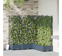 QJBSAVVA Jardinière surélevée avec treillis - 120 x 120 x 125,5 cm - Gris - Jardinière d'extérieur pour balcon et jardin - Design moderne