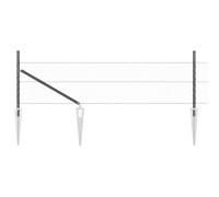 QJBSAVVA Kit complet de clôture de jardin avec 52 poteaux, clôture en fil d'acier de 100 m, hauteur de 80 cm, clôture en métal stable pour jardin et terrasse, clôture résistante aux intempéries, gris