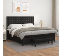 QJBSAVVA Lit à sommier tapissier avec matelas - 160 x 200 cm - En cuir synthétique - Design moderne - Tête de lit réglable en hauteur - Espace de rangement - Canapé-lit pour chambre à coucher et
