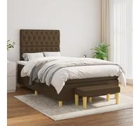 QJBSAVVA Lit à sommier tapissier, marron foncé, 120 x 200 cm, avec matelas à ressorts ensachés et tête de lit réglable en hauteur, canapé-lit moderne, pour chambre d'amis, chambre d'adolescent et