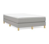 QJBSAVVA Lit Boxspring 120x200cm avec Matelas et Surmatelas Gris Clair | Ensemble lit complet avec cadre robuste et surmatelas doux pour optimiser le confort de votre chambre à coucher.
