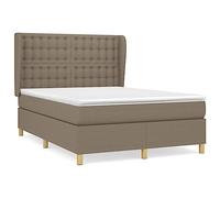 QJBSAVVA Lit Boxspring 140x190 cm avec Matelas Ressorts et Surmatelas | Lit complet pour chambre à coucher avec tête de lit réglable en hauteur et cadre robuste en bois de mélèze.