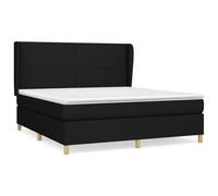 QJBSAVVA Lit Boxspring 160x200 Noir avec Matelas Ressorts et Surmatelas | Ensemble de lit complet avec tête de lit réglable et matelas pour optimiser le confort de votre chambre à coucher.