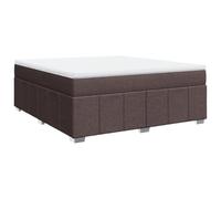 QJBSAVVA Lit Boxspring 180x200 cm avec Matelas et Surmatelas Marron | Ensemble lit complet pour chambre avec sommier à lattes, matelas à ressorts ensachés et surmatelas amovible lavable.
