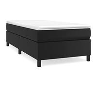 QJBSAVVA Lit Boxspring 90x190 cm avec Matelas Ressorts et Surmatelas Noir | Ensemble complet pour chambre à coucher avec sommier en contreplaqué, matelas à ressorts et surmatelas en mousse.