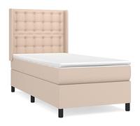 QJBSAVVA Lit Boxspring 90x190 cm Cappuccino Ensemble de Lit Complet 4 en 1