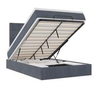 QJBSAVVA Lit Coffre 120x190 avec Matelas et Surmatelas Velours | Optimisez votre chambre avec ce sommier à relevage hydraulique offrant un grand rangement et un confort de sommeil.