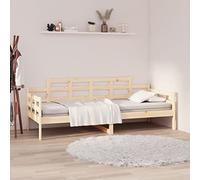 QJBSAVVA Lit de jour, 90 x 190 cm, en pin massif non traité, 193,5 x 96,5 x 76 cm, multifonctionnel, avec structure en bois robuste, pour salon, chambre à coucher, chambre d'adolescent et bureau