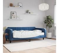 QJBSAVVA Lit de jour, avec matelas, bleu, 100 x 200 cm, en velours, 2 en 1, pour salon, chambre d'amis, chambre d'adolescent, 223 x 110 x 75 cm, design moderne