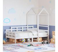 QJBSAVVA Lit de jour, avec toit, 203,5 x 88 cm, en bois de pin massif, blanc, lit d'appoint, lit d'appoint, lit simple, pour enfants à partir de 3 ans, utilisable comme canapé pour chambre à coucher