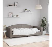 QJBSAVVA Lit de jour, taupe, 90 x 200 cm, en tissu, 2 en 1, design moderne, cadre en bois massif, 223 x 100 x 75 cm, lit d'invités, pour salon, chambre d'adolescent