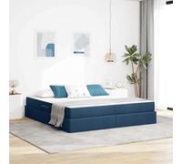 QJBSAVVA Lit de rangement, bleu, 180 x 200 cm, avec matelas et élévateur latéral hydraulique, structure en métal, design moderne, robuste et durable, pour chambre à coucher, chambre d'amis