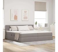 QJBSAVVA Lit de rangement, taupe, 203 x 200 x 78 cm, avec matelas, système hydraulique et cadre en métal robuste, lit double moderne avec matériau dérivé du bois, lit maison confortable pour chambre à