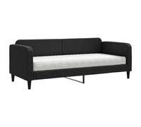 QJBSAVVA Lit de Repos avec Matelas Noir 80x200 cm Canapé-Lit Tissu | Adapté pour le salon ou la chambre d'amis, ce divan convertible offre un couchage confortable et une structure robuste.