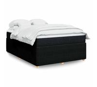 QJBSAVVA Lit Double 140x200 cm avec sommier Lattes et Matelas Ressorts ensachés, Cadre Adulte en Polyester Noir, Hauteur 46 cm, sommier Deux Places Design Moderne pour Chambre