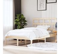 QJBSAVVA Lit en pin 140 x 200 cm - Cadre moderne en bois massif avec tête de lit - Lit confortable pour adolescent ou invité - Pour chambre à coucher, chambre d'adolescent et dortoir