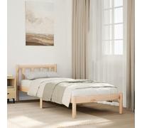 QJBSAVVA Lit en pin massif 100 x 210 cm, lit simple sans matelas, 215,5 x 105,5 x 69,5 cm