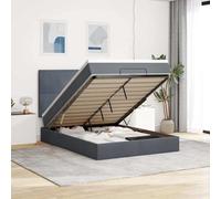 QJBSAVVA Lit ottoman, gris foncé, 140 x 200 cm, en velours, avec matelas à ressorts ensachés et surmatelas, espace de rangement hydraulique, confort de sommeil de luxe pour chambre à coucher, chambre