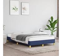 QJBSAVVA Lit simple 120 x 200 cm bleu avec housse en tissu et lattes de contreplaqué - Design moderne et stabilité robuste - Pour chambre à coucher, chambre d'amis et chambre d'adolescent