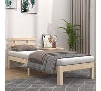QJBSAVVA Lit simple, en bois de pin massif, 100 x 200 cm, robuste, avec tête de lit, 205,5 x 103,5 x 69,5 cm, design moderne, robuste et durable, pour chambre d'adolescent, chambre d'amis