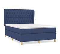 QJBSAVVA Lit Sommier 140x190 cm avec Matelas et Surmatelas Bleu | Lit complet avec sommier, matelas à ressorts et surmatelas pour équiper votre chambre à coucher.