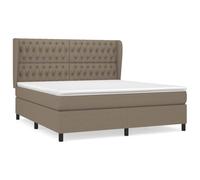 QJBSAVVA Lit Sommier Tapissier avec Matelas et Surmatelas 180x200 Taupe
