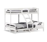 QJBSAVVA Lit Superposé 90x200 et 140x200 cm Blanc en Pin Massif