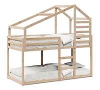 QJBSAVVA Lit Superposé Cabane 90x190 cm en Bois de Pin Massif sans Matelas