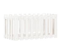 QJBSAVVA Lit Surélevé de Jardin en Bois de Pin Massif 100x50x50 cm, Bac à Fleurs Rectangulaire Blanc au Design de Clôture pour Extérieur, Terrasse, Balcon et Culture de Plantes