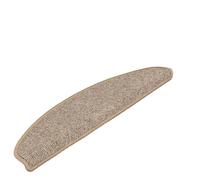 QJBSAVVA Lot de 15 tapis d'escalier 65 x 21 x 4 cm marron - Tapis d'escalier antidérapants en polypropylène - Tapis d'escalier insonorisant semi-circulaire - Protection autocollante pour les escaliers
