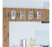 QJBSAVVA Lot de 2 armoires murales de cuisine, en chêne artisanal, 60 x 31 x 40 cm, matériau dérivé du bois, avec 4 étagères, design moderne et peu encombrant, pour cuisine, salon, bureau