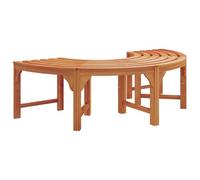 QJBSAVVA Lot de 2 bancs d'arbre - 160 x 80 x 45 cm - En bois d'eucalyptus massif - Rectangulaire - Style vintage - Pour jardin, terrasse et extérieur - Marron naturel