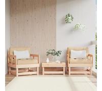 QJBSAVVA Lot de 2 chaises de jardin en pin massif - 64 x 61 x 62 cm - Design à lattes - Robuste et confortable - Avec accoudoirs - Mobilier d'extérieur modulaire pour balcon, terrasse, jardin, salon