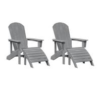 QJBSAVVA Lot de 2 chaises de jardin modernes gris clair - Chaise de terrasse confortable en polyéthylène avec accoudoirs - Chaise d'extérieur robuste pour jardin et terrasse - 83 x 74 x 92 cm
